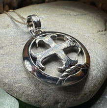 Load image into Gallery viewer, Celtic Cross Necklace, Medieval Jewelry, Round Cross Pendant, First Communion Gift, Spiritual Jewelry, Celtic Jewelry, Religious Jewelry