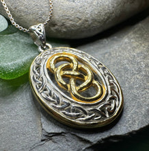 Load image into Gallery viewer, Infinity Necklace, Irish Jewelry, Celtic Knot Pendant, Scottish Jewelry, Celtic Jewelry, Anniversary Gift, Scotland Jewelry, Gold Gift