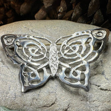 Load image into Gallery viewer, Butterfly Brooch, Nature Jewelry, Celtic Knot Pin, Insect Jewelry, Butterfly Pin, Anniversary Gift, Celtic Jewelry, Irish Jewelry