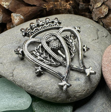 Load image into Gallery viewer, Luckenbooth Brooch, Scotland Jewelry, Bridal Pin, Mom Gift, Friendship Gift, Sister, Girlfriend Gift, Anniversary Gift, Scottish Bride Pin