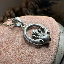 Load image into Gallery viewer, Petite Claddagh Silver Necklace