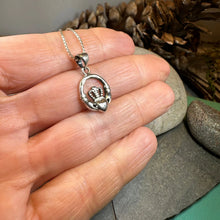 Load image into Gallery viewer, Petite Claddagh Silver Necklace