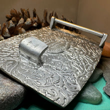 Load image into Gallery viewer, Celtic Kilt Belt Buckle, Scottish Belt Buckle, Pewter Buckle, Large Belt Buckle, Men's Celtic Gift, Irish Gift, Celtic Knot Buckle, Bagpiper