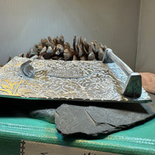 Load image into Gallery viewer, Celtic Kilt Belt Buckle, Scottish Belt Buckle, Pewter Thistle Buckle, Large Belt Buckle, Men's Celtic Gift, Celtic Knot Buckle, Bagpiper