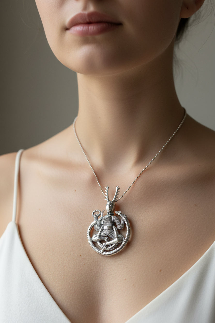 Forest Lore Cernunnos Necklace in Sterling Silver — view 10