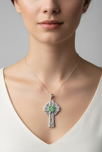Load image into Gallery viewer, Celtic Cross Necklace, Celtic Jewelry, Irish Jewelry, Shamrock Cross Necklace, Irish Cross, Clover Jewelry, Ireland Jewelry, Confirmation