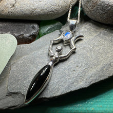 Load image into Gallery viewer, Goddess Necklace, Danu Pendant, Celtic Jewelry, Anniversary Gift, Celestial Jewelry, Moonstone Necklace, Irish Jewelry, Mom Gift, Wife Gift