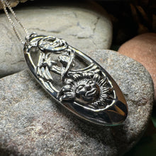 Load image into Gallery viewer, Galaxy Necklace, Moon Necklace, Celestial Jewelry, Sun Pendant, Celtic Jewelry, Anniversary Gift, Wiccan Jewelry, Pagan Necklace, Science