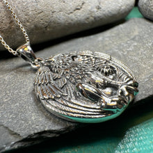 Load image into Gallery viewer, Griffin Necklace, Celtic Jewelry, Gryphon Pendant, Medieval Jewelry, Mythology Gift, Pagan Jewelry, Viking Jewelry, Gothic Jewelry