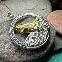 Load image into Gallery viewer, Great White Shark Necklace, Men's Beach Jewelry, Ocean Pendant, Surfer Gift, Fish Jewelry, Gold Jewelry, Large Silver Pendant, Nautical Gift