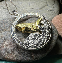 Load image into Gallery viewer, Great White Shark Necklace, Men's Beach Jewelry, Ocean Pendant, Surfer Gift, Fish Jewelry, Gold Jewelry, Large Silver Pendant, Nautical Gift