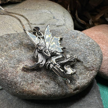 Load image into Gallery viewer, Fairy Necklace, Celtic Jewelry, Mushroom Pendant, Anniversary Gift, Irish Jewelry, Pixie Jewelry, Wife Gift, Fantasy Gift, Silver Butterfly