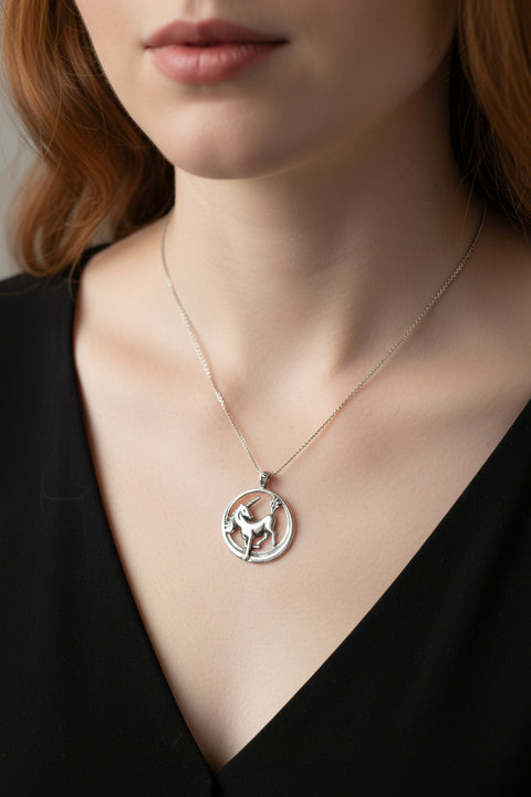 Load image into Gallery viewer, Unicorn Necklace, Scotland Jewelry, Fantasy Necklace, Gift for Her, Mythical Creature, Graduation Gift, Anniversary Gift, Scottish Gift