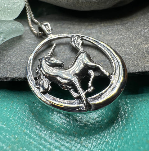 Load image into Gallery viewer, Unicorn Necklace, Scotland Jewelry, Fantasy Necklace, Gift for Her, Mythical Creature, Graduation Gift, Anniversary Gift, Scottish Gift