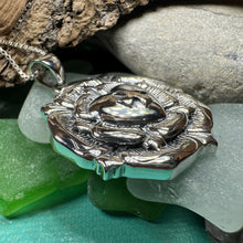 Load image into Gallery viewer, Celtic Cross Necklace, Rose Cross Pendant, Rosy Cross Jewelry, Scotland Jewelry, Large Ladies Cross, Medieval Cross, Religious Jewelry