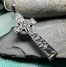 Load image into Gallery viewer, Celtic Cross Necklace, Irish Jewelry, Harp Pendant, Ireland Cross Pendant, Shamrock Jewelry, First Communion Gift, Girls Confirmation Gift