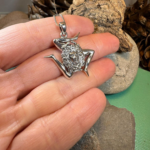 Load image into Gallery viewer, Trinacria Necklace, Italian Triskelion Pendant, Mystical Jewelry, Sicilian Symbol, Pagan Pendant, Sicily Gift, Medusa Pendant