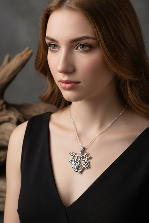 Load image into Gallery viewer, Cimaruta Pendant, Italian Jewelry, Wiccan Jewelry, Celtic Pagan Pendant, Witch Gift, Protection Charm, Evil Eye Amulet, Stregheria Jewelry