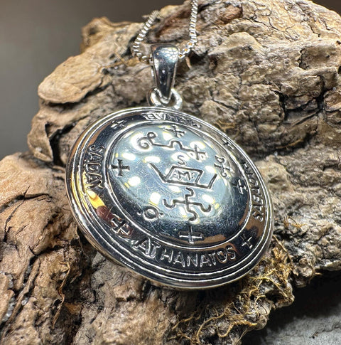 Load image into Gallery viewer, Archangel Michael Sigil Pendant, Angel Necklace, Spiritual Jewelry, St. Michael Necklace, Guardian Angel, Police Jewelry, Protection Charm