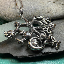 Load image into Gallery viewer, Cimaruta Pendant, Italian Jewelry, Wiccan Jewelry, Celtic Pagan Pendant, Witch Gift, Protection Charm, Evil Eye Amulet, Stregheria Jewelry