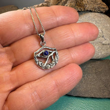 Load image into Gallery viewer, Eye of Horus Necklace, Egyptian Eye Pendant, Mystical Amulet, Egyptian Symbol, Blue Lapis Jewelry, Cancer Survivor Gift, Recovery Gift