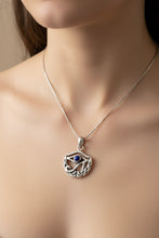 Load image into Gallery viewer, Eye of Horus Necklace, Egyptian Eye Pendant, Mystical Amulet, Egyptian Symbol, Blue Lapis Jewelry, Cancer Survivor Gift, Recovery Gift