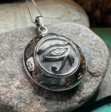 Load image into Gallery viewer, Eye of Horus Necklace, Egyptian Eye Pendant, Mystical Amulet, Egyptian Symbol, Pagan Jewelry, Cancer Survivor Gift, Recovery Gift
