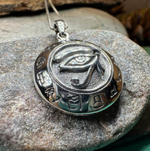 Load image into Gallery viewer, Eye of Horus Necklace, Egyptian Eye Pendant, Mystical Amulet, Egyptian Symbol, Pagan Jewelry, Cancer Survivor Gift, Recovery Gift