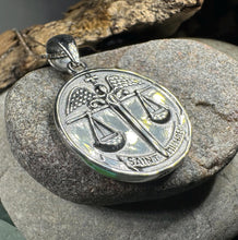 Load image into Gallery viewer, Saint Michael Pendant, Guardian Angel Necklace, Men's Jewelry, Religious Jewelry, Catholic Gift, Christian Gift, Confirmation Gift, Police