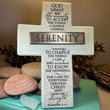 Load image into Gallery viewer, Serenity Prayer Standing Cross, Christian Gift, Recovery Cross, Communion Gift, Child's Cross Gift, Religious Prayer, AA Gift, Encouragement