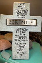 Load image into Gallery viewer, Serenity Prayer Standing Cross, Christian Gift, Recovery Cross, Communion Gift, Child's Cross Gift, Religious Prayer, AA Gift, Encouragement