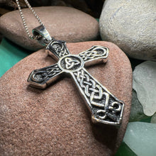 Load image into Gallery viewer, Triskelion Celtic Cross Necklace