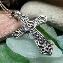 Load image into Gallery viewer, Triskelion Celtic Cross Necklace