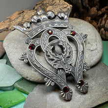 Load image into Gallery viewer, Luckenbooth Brooch, Scotland Jewelry, Fly Plaid Pin, Large Tartan Pin, Friendship Gift, Bridal Brooch, Anniversary Gift, Scottish Bride Pin