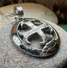 Load image into Gallery viewer, Celtic Cross Necklace, Medieval Jewelry, Round Cross Pendant, First Communion Gift, Spiritual Jewelry, Celtic Jewelry, Religious Jewelry