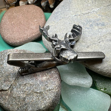 Load image into Gallery viewer, Stag Tie Bar, Men's Celtic Jewelry, Scottish Gift for Him, Dad Gift, Graduation Gift, Scotland Gift, Man's Gift, Celtic Tie Clip, Groom Gift
