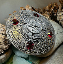 Load image into Gallery viewer, Celtic Fireman Brooch, Celtic Knot Jewelry, Irish Jewelry, Scotland Jewelry, Anniversary Gift, Tartan Pin, Viking Jewelry, Fire & Rescue Pin