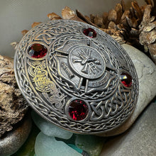 Load image into Gallery viewer, Celtic Fireman Brooch, Celtic Knot Jewelry, Irish Jewelry, Scotland Jewelry, Anniversary Gift, Tartan Pin, Viking Jewelry, Fire & Rescue Pin