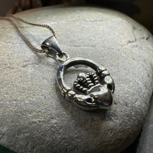 Load image into Gallery viewer, Petite Claddagh Silver Necklace