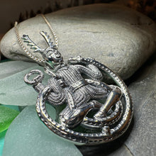 Load image into Gallery viewer, Cernunnos Necklace, Horned God Pendant, Celtic Jewelry, Forest Lover Gift, Pagan Jewelry, Nature Necklace, Irish Jewelry, Cernunn, Herne