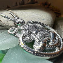 Load image into Gallery viewer, Cernunnos Necklace, Horned God Pendant, Celtic Jewelry, Forest Lover Gift, Pagan Jewelry, Nature Necklace, Irish Jewelry, Cernunn, Herne