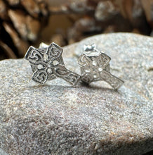 Load image into Gallery viewer, Celtic Cross Stud Earrings, Irish Jewelry, Celtic Jewelry, Anniversary Gift, Trinity Knot Jewelry, Cross Jewelry, Spiritual Jewelry