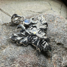 Load image into Gallery viewer, Green Man Necklace, Celtic Jewelry, Large Pagan Pendant, Irish Jewelry, Nature Jewelry, Wiccan Jewelry, Nature Lover Gift, God of the Forest