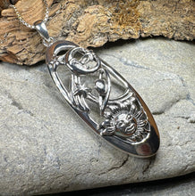 Load image into Gallery viewer, Galaxy Necklace, Moon Necklace, Celestial Jewelry, Sun Pendant, Celtic Jewelry, Anniversary Gift, Wiccan Jewelry, Pagan Necklace, Science