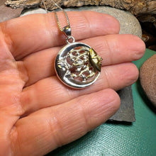 Load image into Gallery viewer, Sun & Moon Necklace, Crescent Moon Pendant, Celestial Jewelry, Gold Pendant, Celtic Jewelry, Anniversary Gift, Wicca Jewelry, Pagan Necklace