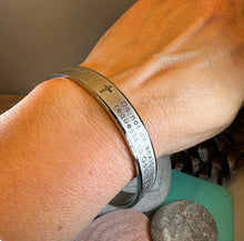Load image into Gallery viewer, Christian Prayer Bracelet, Christian Jewelry, Recovery Cross Gift, Sponsor Gift, Bangle Bracelet, Religious Prayer, AA Gift, Encouragement