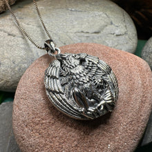 Load image into Gallery viewer, Griffin Necklace, Celtic Jewelry, Gryphon Pendant, Medieval Jewelry, Mythology Gift, Pagan Jewelry, Viking Jewelry, Gothic Jewelry