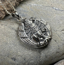 Load image into Gallery viewer, Griffin Necklace, Celtic Jewelry, Gryphon Pendant, Medieval Jewelry, Mythology Gift, Pagan Jewelry, Viking Jewelry, Gothic Jewelry