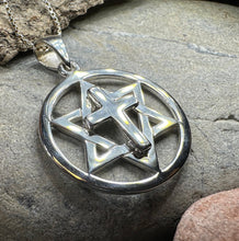Load image into Gallery viewer, Star of David Cross Necklace, Cross Jewelry, Israel Support Gift, Anniversary Gift, Christian Gift, Religious Jewelry, Jewish Star Cross