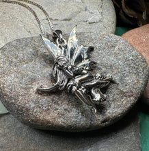 Load image into Gallery viewer, Fairy Necklace, Celtic Jewelry, Mushroom Pendant, Anniversary Gift, Irish Jewelry, Pixie Jewelry, Wife Gift, Fantasy Gift, Silver Butterfly